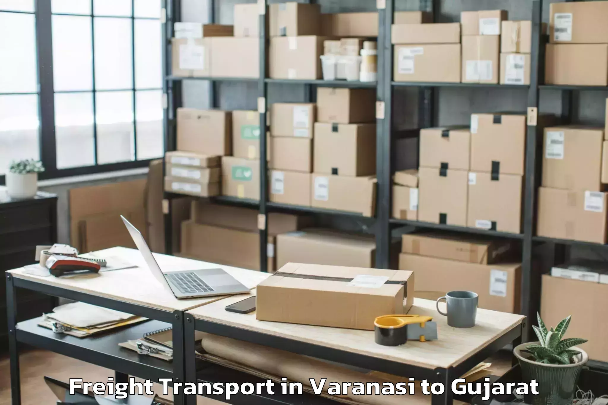 Book Your Varanasi to Netrang Freight Transport Today